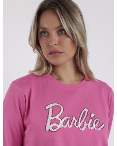 BARBIE Pyjama Femme Manches Longues Vichy Mood en Rose