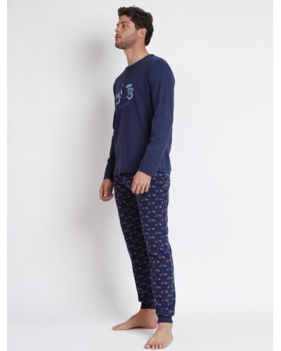 ADMAS Pyjama Homme Manches Longues "Vespa Style"