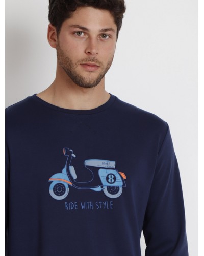 ADMAS Pyjama Homme Manches Longues "Vespa Style"