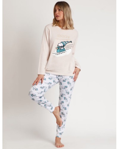 Pyjama Long en Coton Snoopy Admas