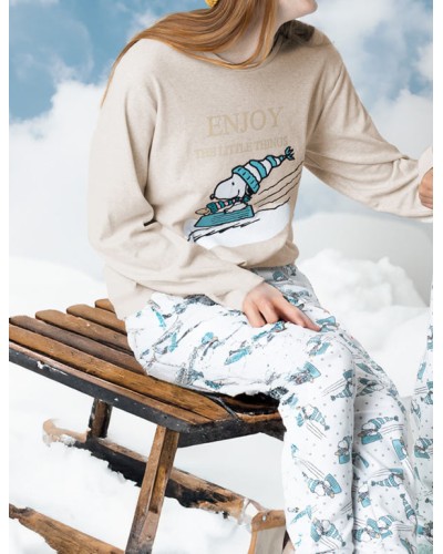 Pyjama Long en Coton Snoopy Admas