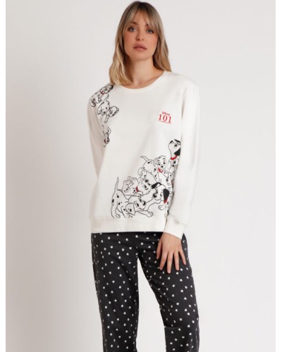 Pyjama en polaire à manches longues 101 Dalmatiens pour femme