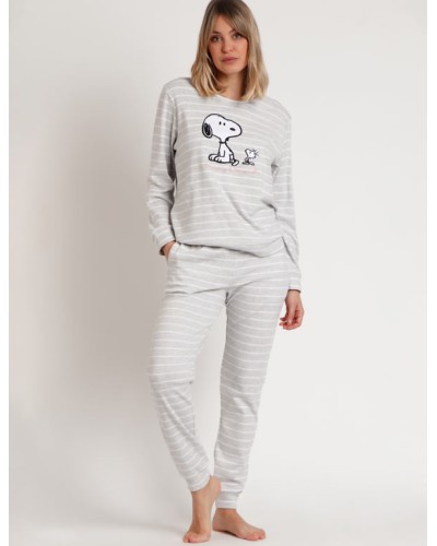 Pyjama à manches longues Snoopy et ses amis pour femme