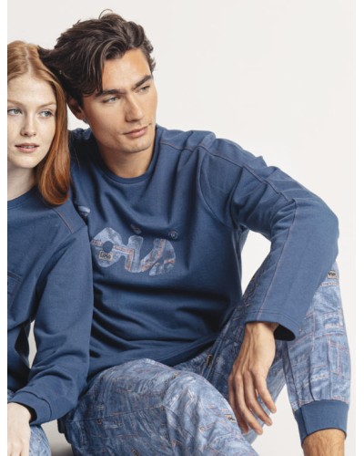 Pyjama à manches longues Texan pour homme en denim Lois