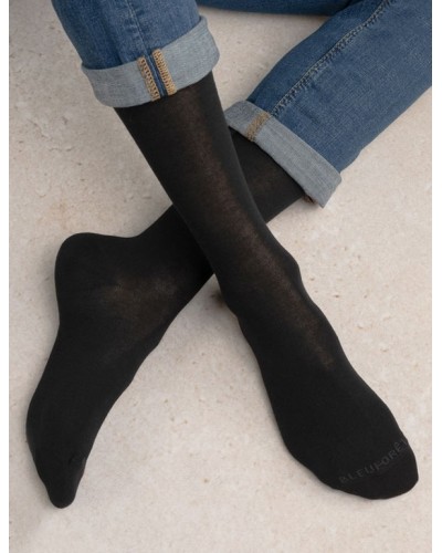 Chaussettes en Coton 100% Noir Double