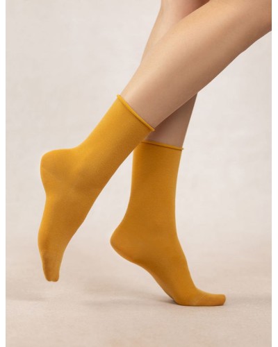 Chaussettes en coton pur avec bord velouté