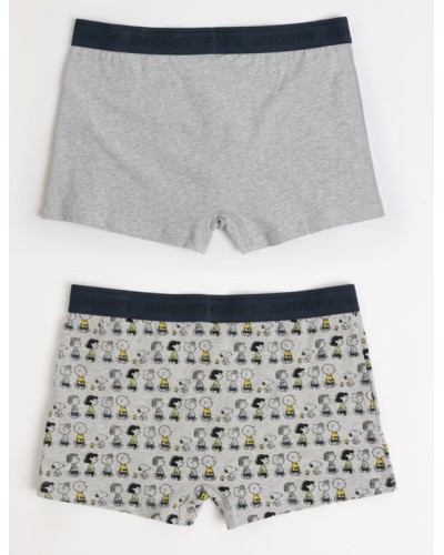 Lot de 2 caleçons gris de Snoopy avec un design amusant