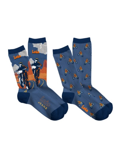 Chaussettes LOIS Bleu Marine pour Homme Motocyclettes